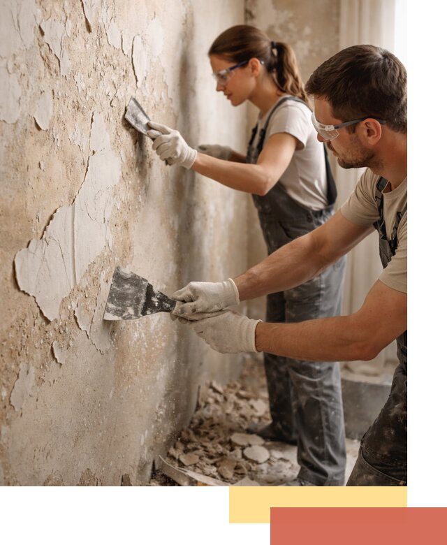 Снятие старой шпаклевки и подготовка поверхностей в Чите