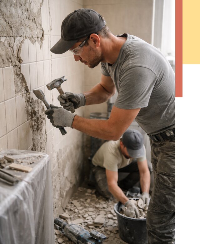 Демонтаж плитки со стен в Чите от 880 руб. — быстро и недорого | ОТДЕЛОЧНИК-Чта