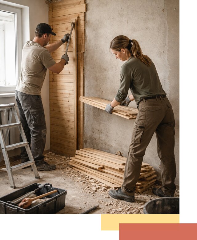 Демонтаж вагонки со стен в Чите — профессиональный демонтаж