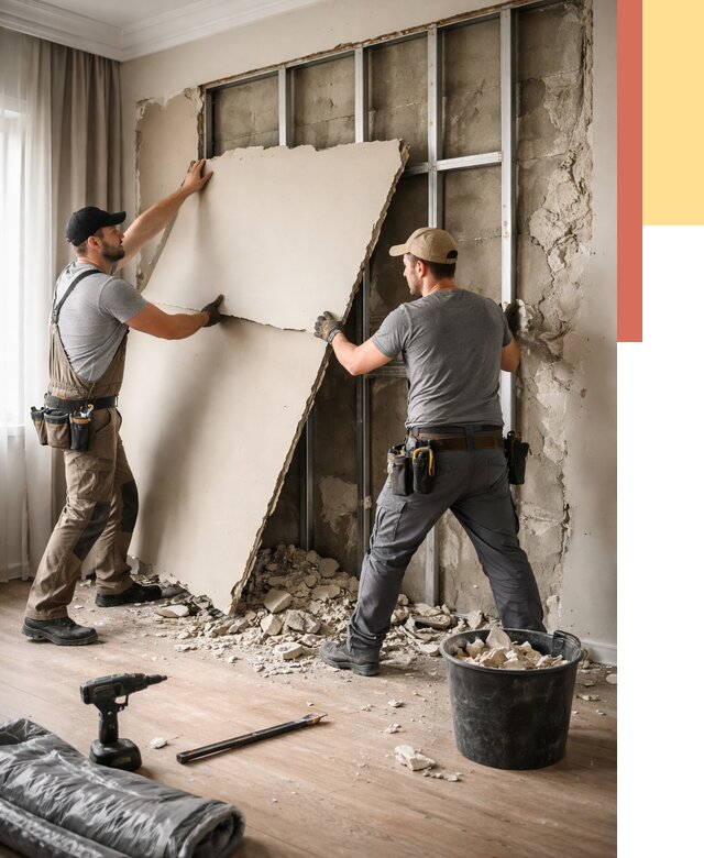 Демонтаж гипсокартона со стен в Чите от 362 руб. — услуги демонтажа | ОТДЕЛОЧНИК-Чта