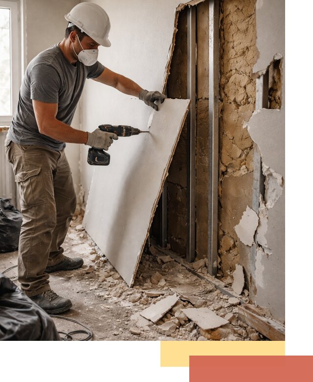 Демонтаж гипсокартона со стен в Чите качественно и быстро