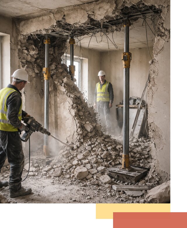 Снос несущих стен в Чите с гарантией безопасности и качества