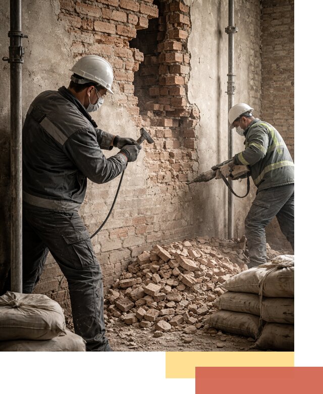 Демонтаж кирпичных стен в Чите быстро и безопасно