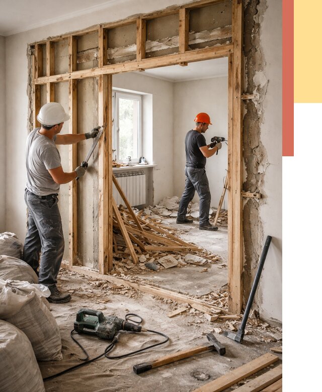 Демонтаж деревянных перегородок в Чите от 3312 руб. — быстро и недорого | ОТДЕЛОЧНИК-Чта