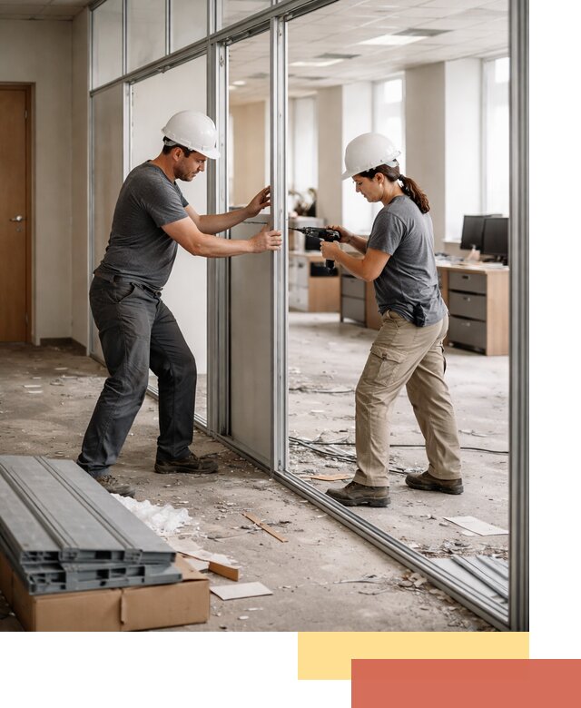 Демонтаж алюминиевых перегородок в Чите быстро и аккуратно