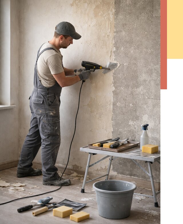 Очистка стен от клея в Чите от 1915 руб. — снятие и удаление клея со стен | ОТДЕЛОЧНИК-Чта