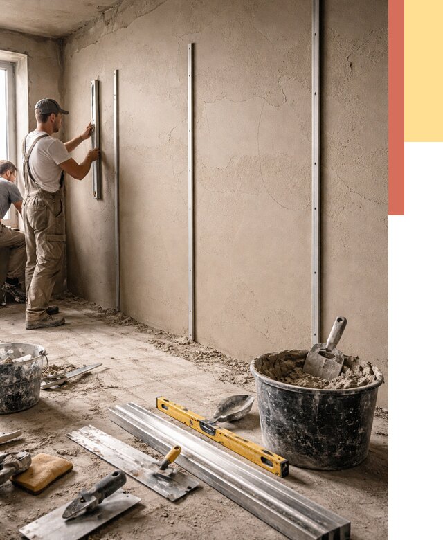 Штукатурка стен по маякам в Чите от 5693 руб./м² — выравнивание под ключ | ОТДЕЛОЧНИК-Чта