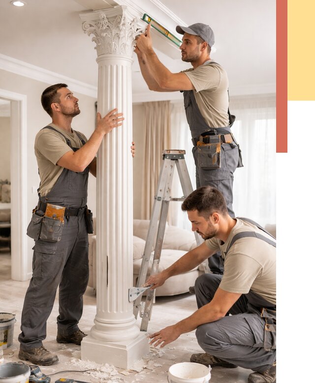 Установка декоративных колонн в Чите от 12420 руб. под ключ | ОТДЕЛОЧНИК-Чта