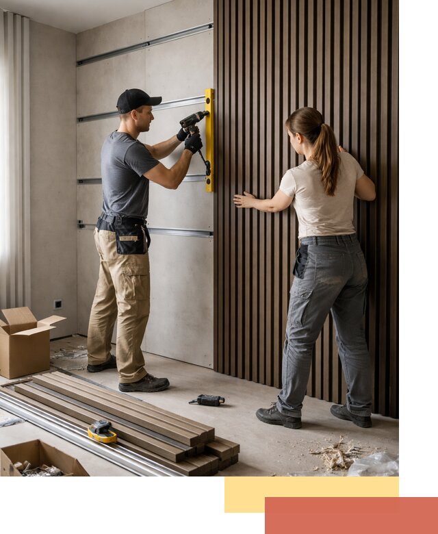 Монтаж реечных панелей на стены в Чите