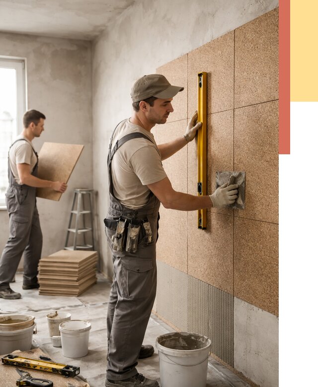 Монтаж пробковых панелей на стены в Чите от 3623 руб. — ОТДЕЛОЧНИК-Чта