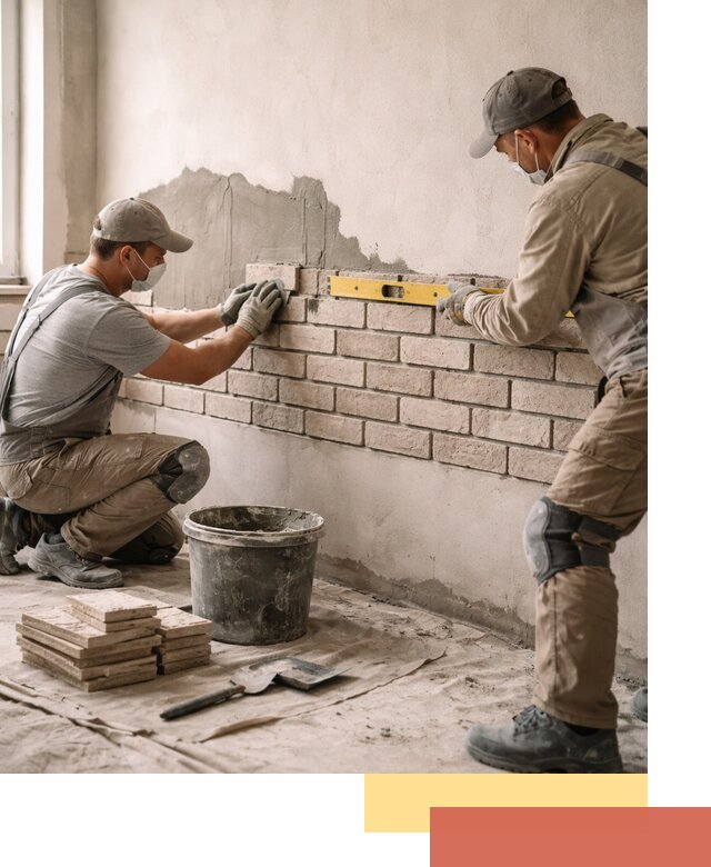 Монтаж декоративного кирпича профессионально в Чите