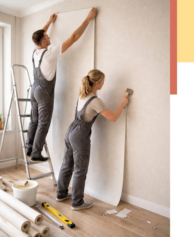 Поклейка флизелиновых обоев в Чите от 6210 руб. | Быстро и недорого — ОТДЕЛОЧНИК-Чта