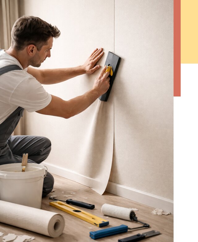 Поклейка виниловых обоев в Чите от 4658 руб. | Быстро и недорого — ОТДЕЛОЧНИК-Чта