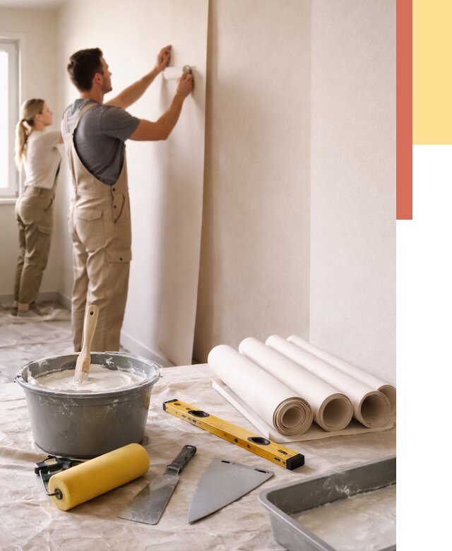 Поклейка бумажных обоев в Чите от 5693 руб./м2 — быстро и недорого | ОТДЕЛОЧНИК-Чта