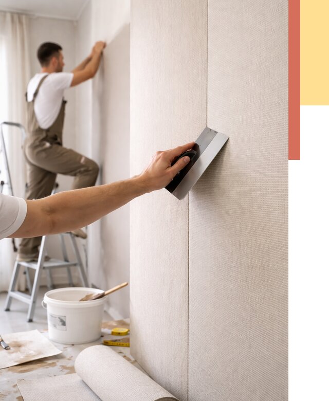 Поклейка текстильных обоев в Чите от 4658 руб. под ключ | ОТДЕЛОЧНИК-Чта