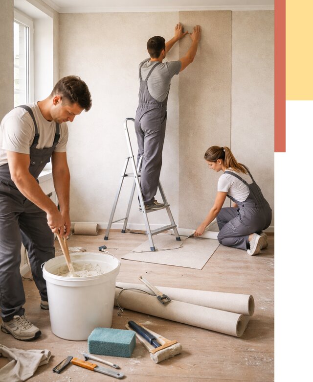 Оклейка стен обоями в Чите от 3623 руб/м2 — быстро и недорого | ОТДЕЛОЧНИК-Чта