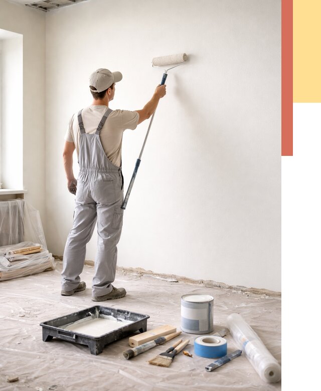 Покраска стен водоэмульсионной краской в Чите от 466 руб. за м² | ОТДЕЛОЧНИК-Чта