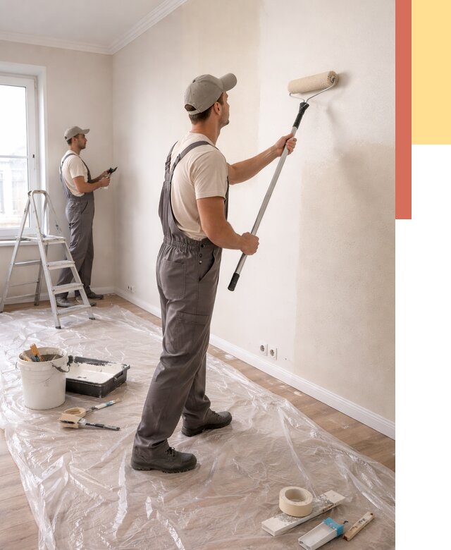 Покраска стен акриловой краской в Чите от 3623 руб./м² — быстро и недорого | ОТДЕЛОЧНИК-Чта