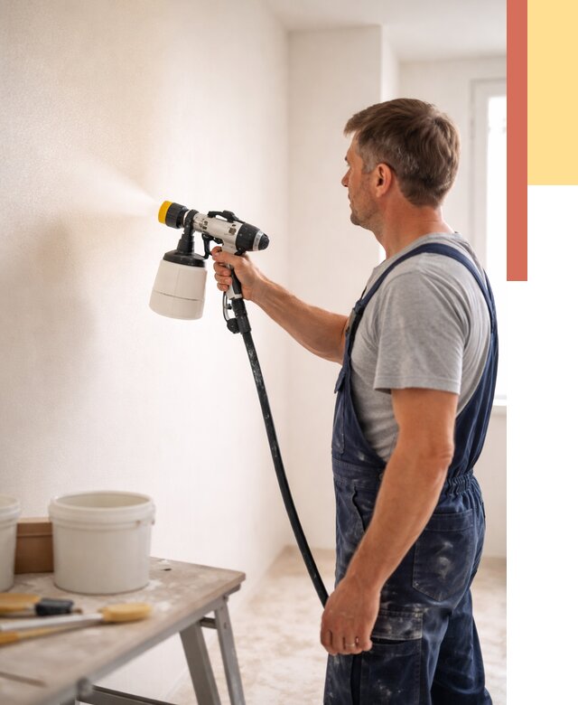 Покраска стен краскопультом в Чите от 7763 руб. — механизированная покраска | ОТДЕЛОЧНИК-Чта