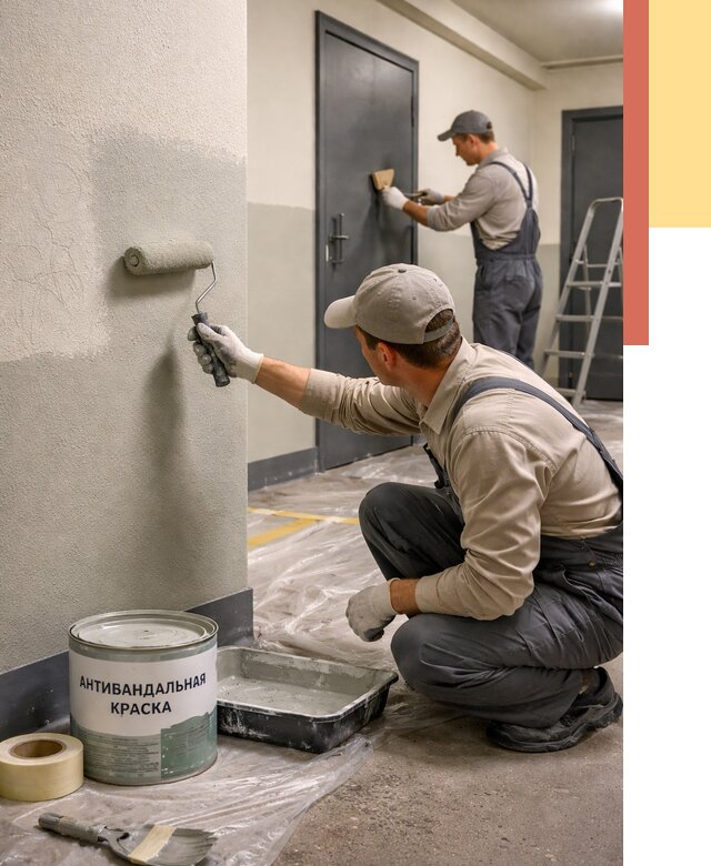 Покраска стен антивандальной краской в Чите от 4658 руб./м² под ключ | ОТДЕЛОЧНИК-Чта