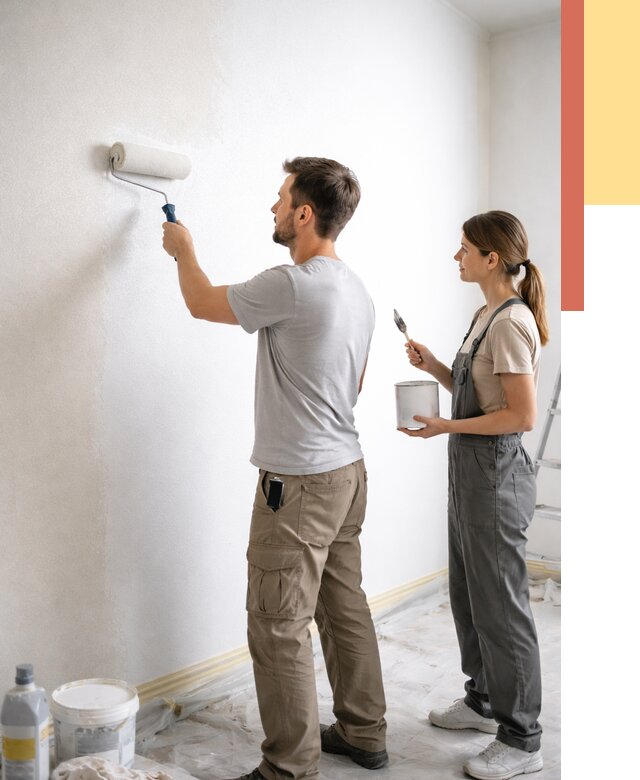 Окраска стен по стеклохолсту в Чите от 4658 руб/м² под ключ | ОТДЕЛОЧНИК-Чта