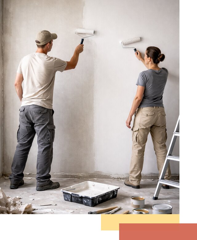 Окраска стен по стеклохолсту в Чите качественно и долговечно