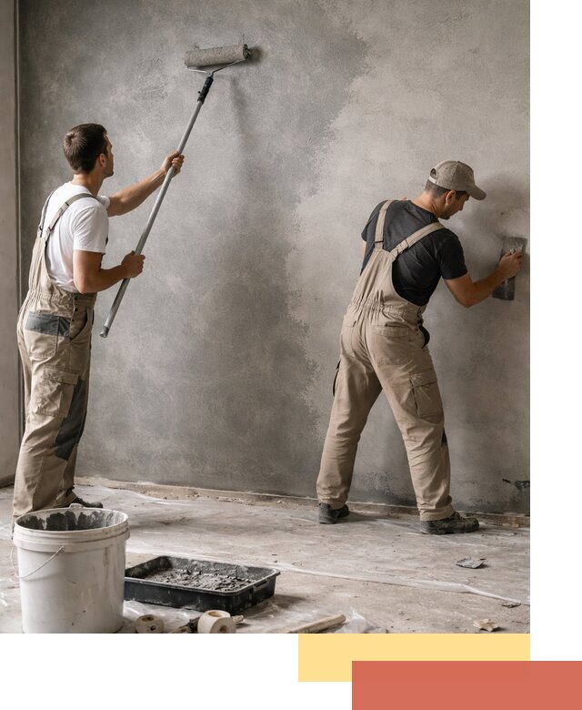 Покраска стен под бетон в Чите профессионально и недорого