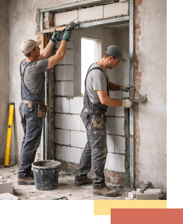 Закладка дверного проема под ключ в Чите: демонтаж, монтаж, отделка