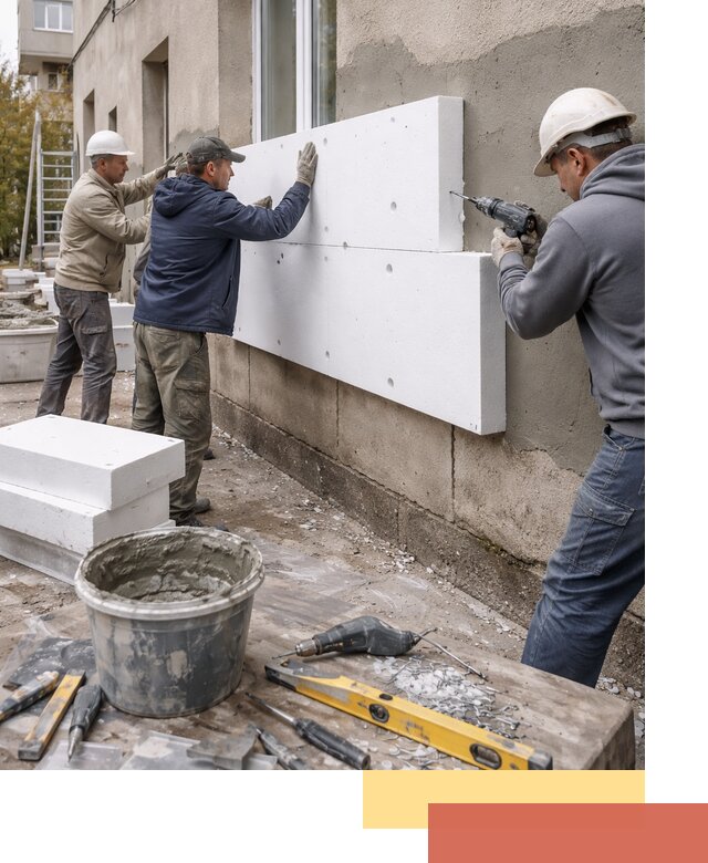 Утепление наружных стен пенопластом в Чите