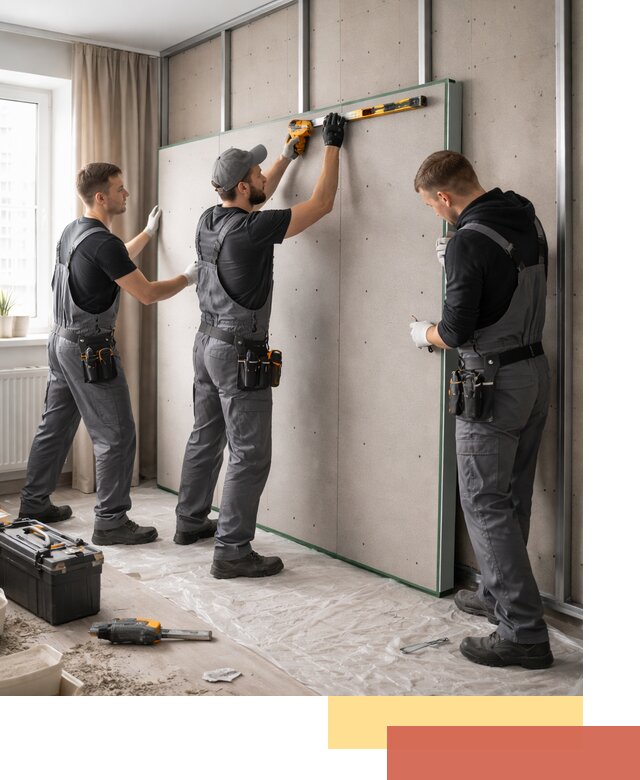 Шумоизоляция стен панелями ЗИПС в Чите для жилых и коммерческих помещений