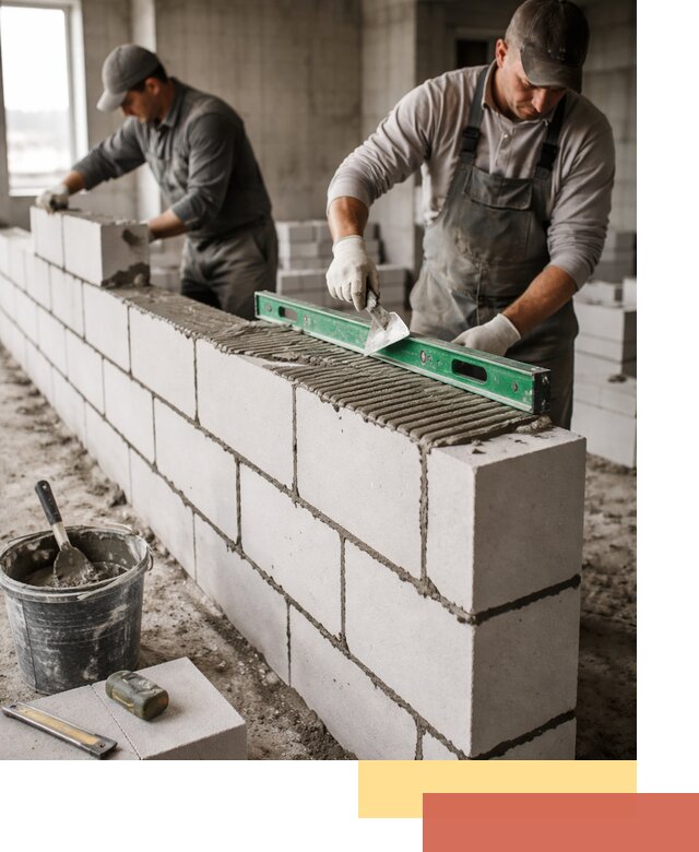 Кладка перегородок из газобетона в Чите быстро и качественно