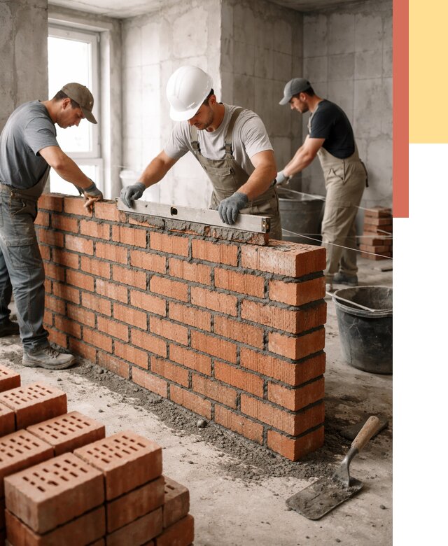 Кладка перегородок из кирпича в Чите от 3623 руб. за м² | ОТДЕЛОЧНИК-Чта