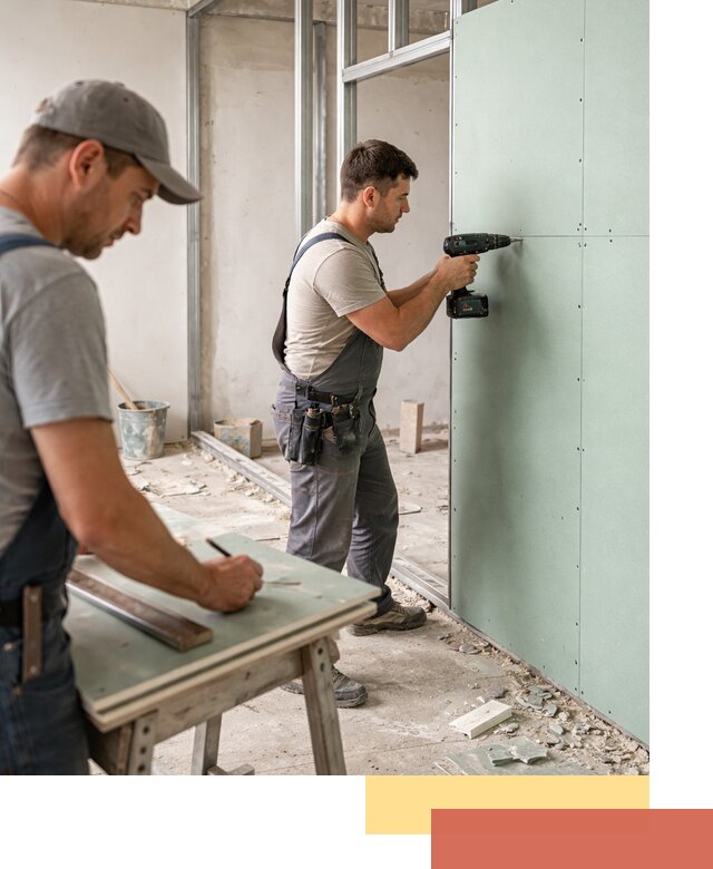 Перегородки из влагостойкого гипсокартона под ключ в Чите