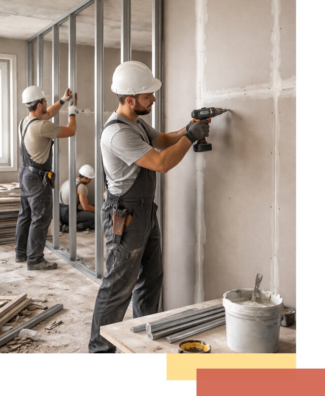 Перегородки из огнестойкого гипсокартона в Чите под ключ