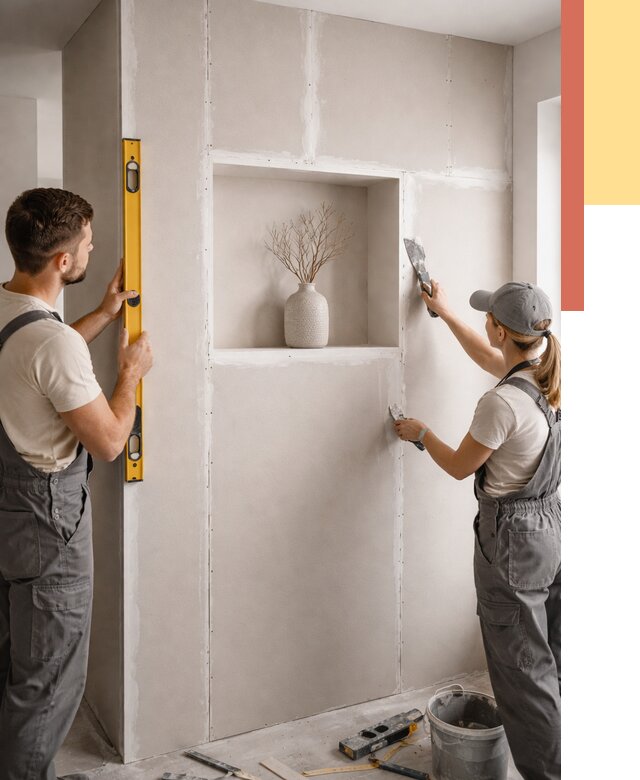 Перегородка из гипсокартона с нишей в Чите от 3364 руб. под ключ | ОТДЕЛОЧНИК-Чта