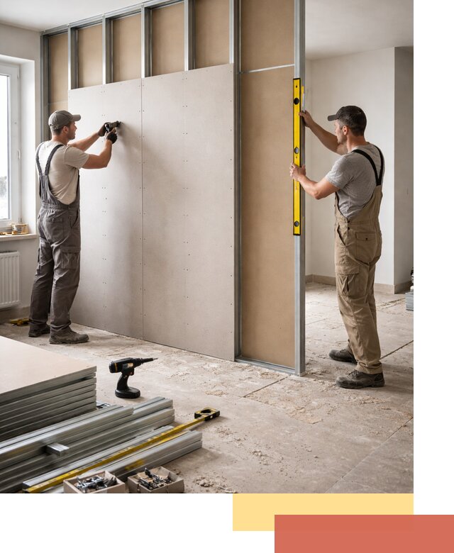 Зонирующая перегородка из гипсокартона под ключ в Чите