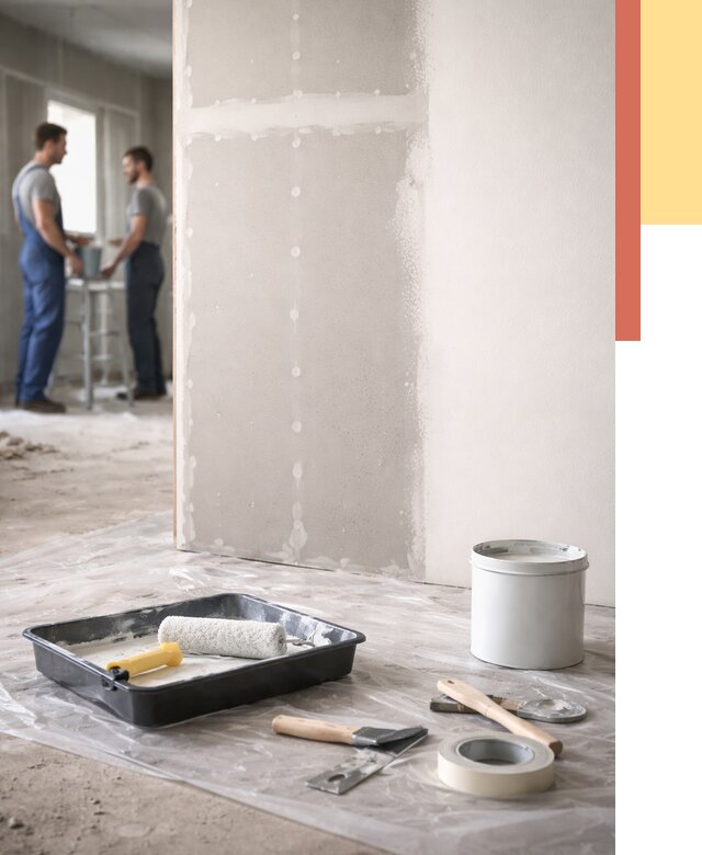 Покраска перегородок из гипсокартона в Чите от 4658 руб. под ключ | ОТДЕЛОЧНИК-Чта