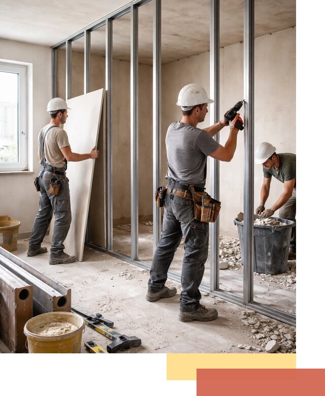 Перенос гипсокартонной перегородки в Чите профессионально и быстро