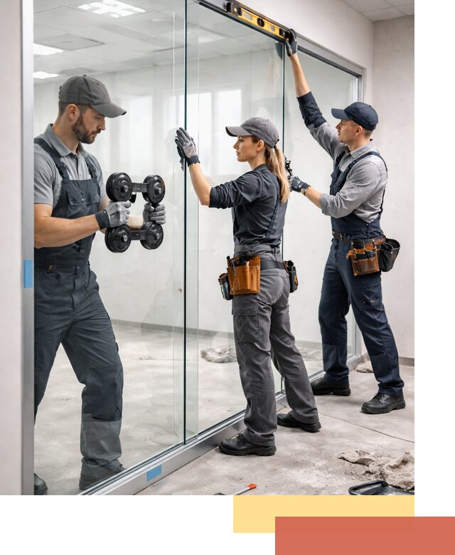 Профессиональный монтаж стеклянных перегородок в Чите