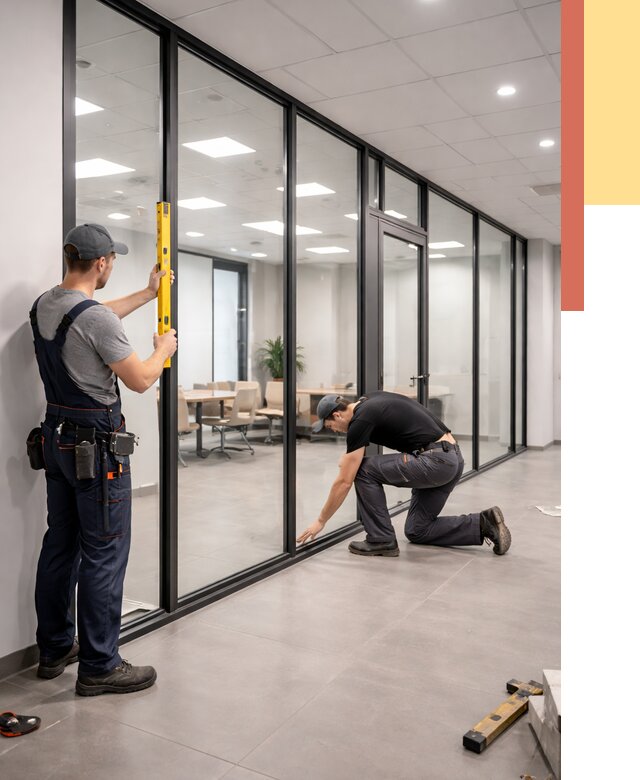 Каркасные стеклянные перегородки в Чите под ключ от 9522 руб. | ОТДЕЛОЧНИК-Чта