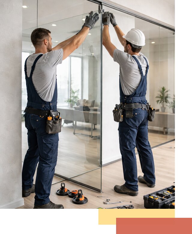 Безрамные стеклянные перегородки под ключ в Чите