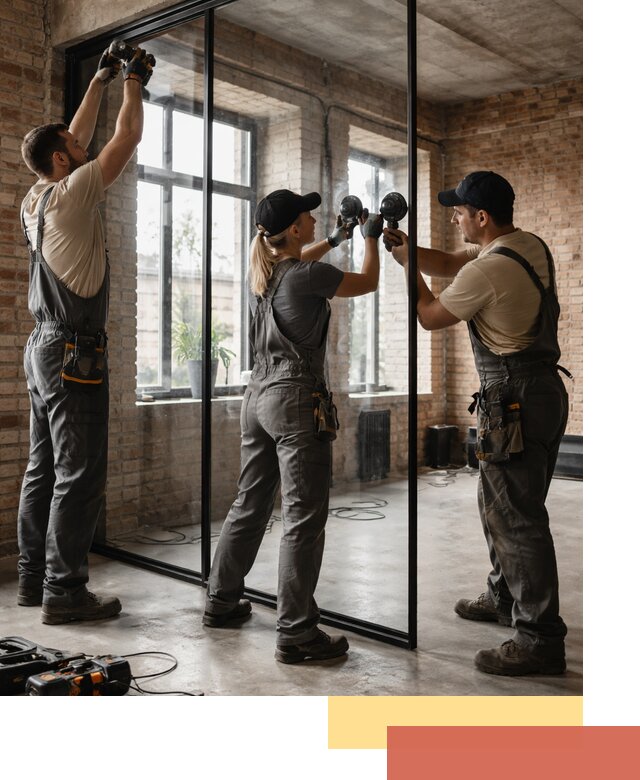 Стеклянные перегородки лофт — изготовление и монтаж в Чите