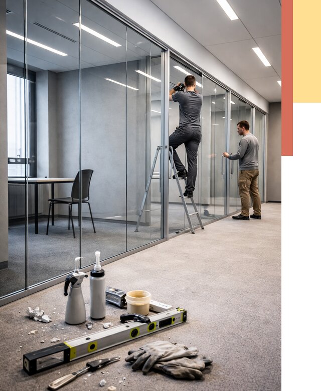 Стеклянные офисные перегородки в Чите от 8798 руб. — монтаж и установка | ОТДЕЛОЧНИК-Чта