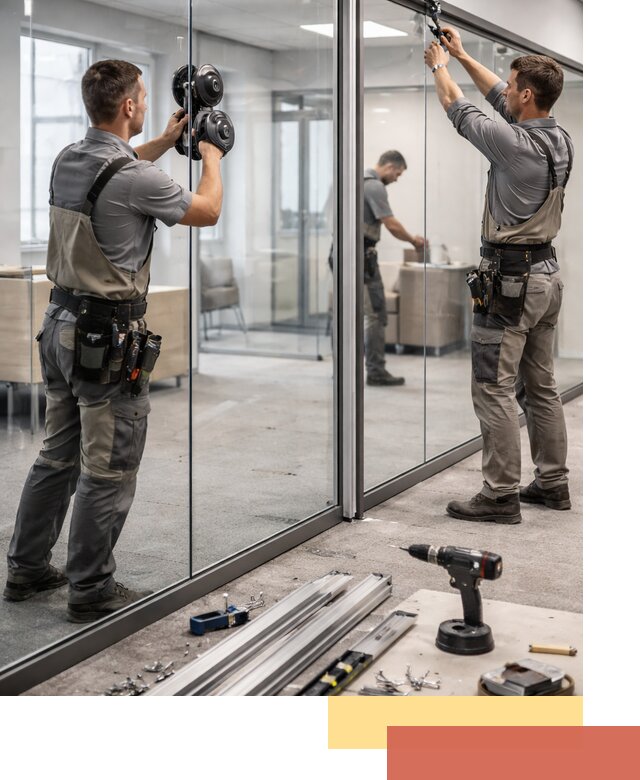 Стеклянные офисные перегородки под ключ в Чите