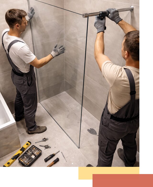 Стеклянные перегородки для душа в Чите — изготовление и монтаж