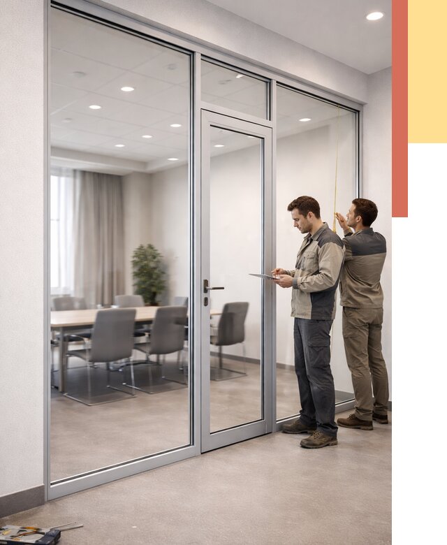 Установка и монтаж алюминиевых перегородок со стеклом в Чите от 8487 руб. | ОТДЕЛОЧНИК-Чта