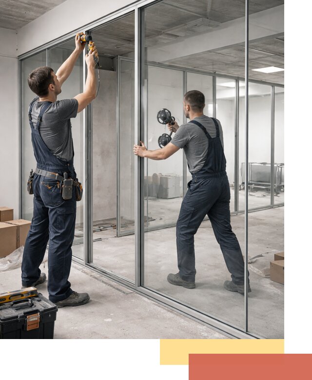 Алюминиевые перегородки со стеклом в Чите — изготовление и монтаж