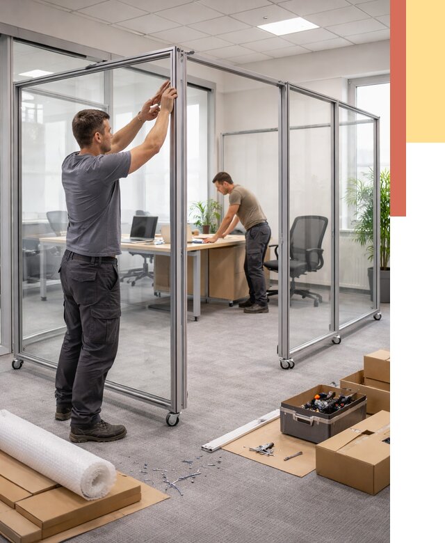 Мобильные офисные перегородки в Чите от 12938 руб. — установка под ключ | ОТДЕЛОЧНИК-Чта