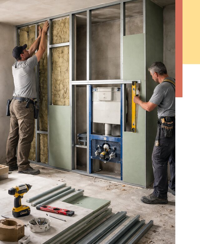 Установка сантехнических перегородок в Чите от 8798 руб. | ОТДЕЛОЧНИК-Чта