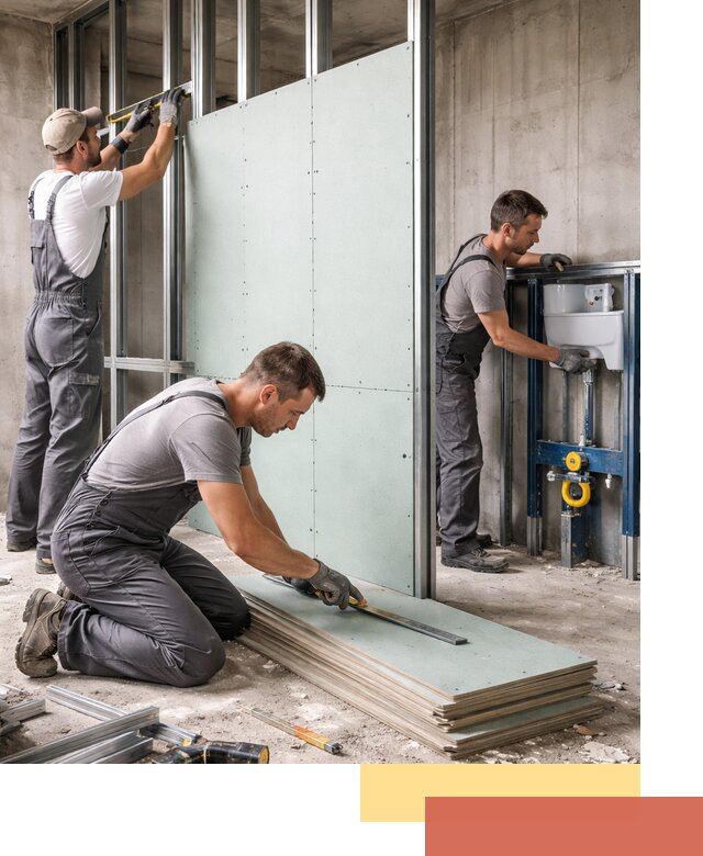 Монтаж и ремонт сантехнических перегородок в Чите